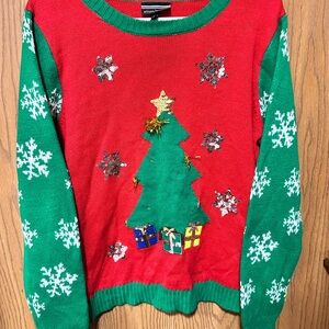 Allison Brittney Red and Green Holiday Sweater
